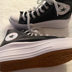 New Converse Black & White Platform Chuck Taylor High Top Sneakers